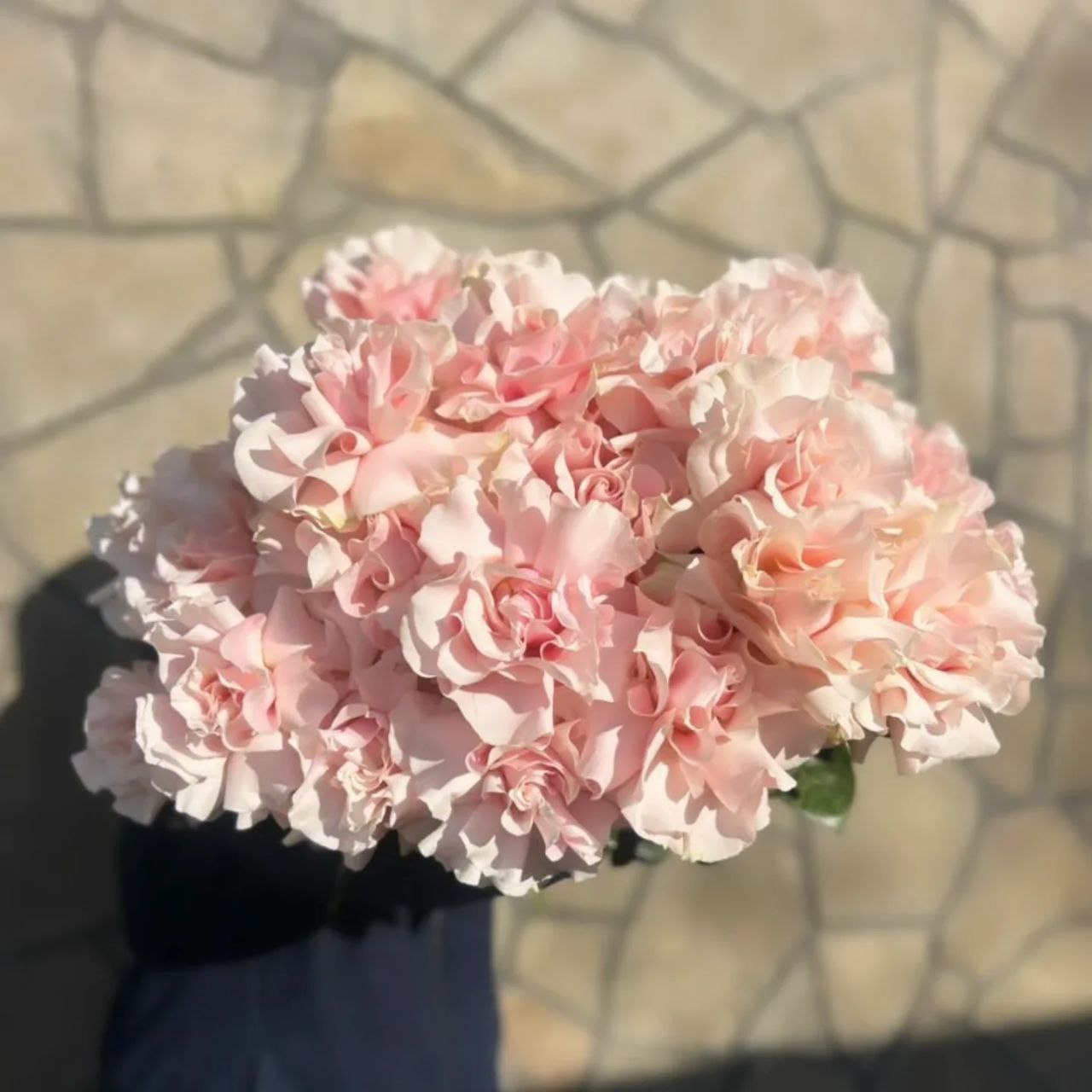 Французские розовые розы штучно