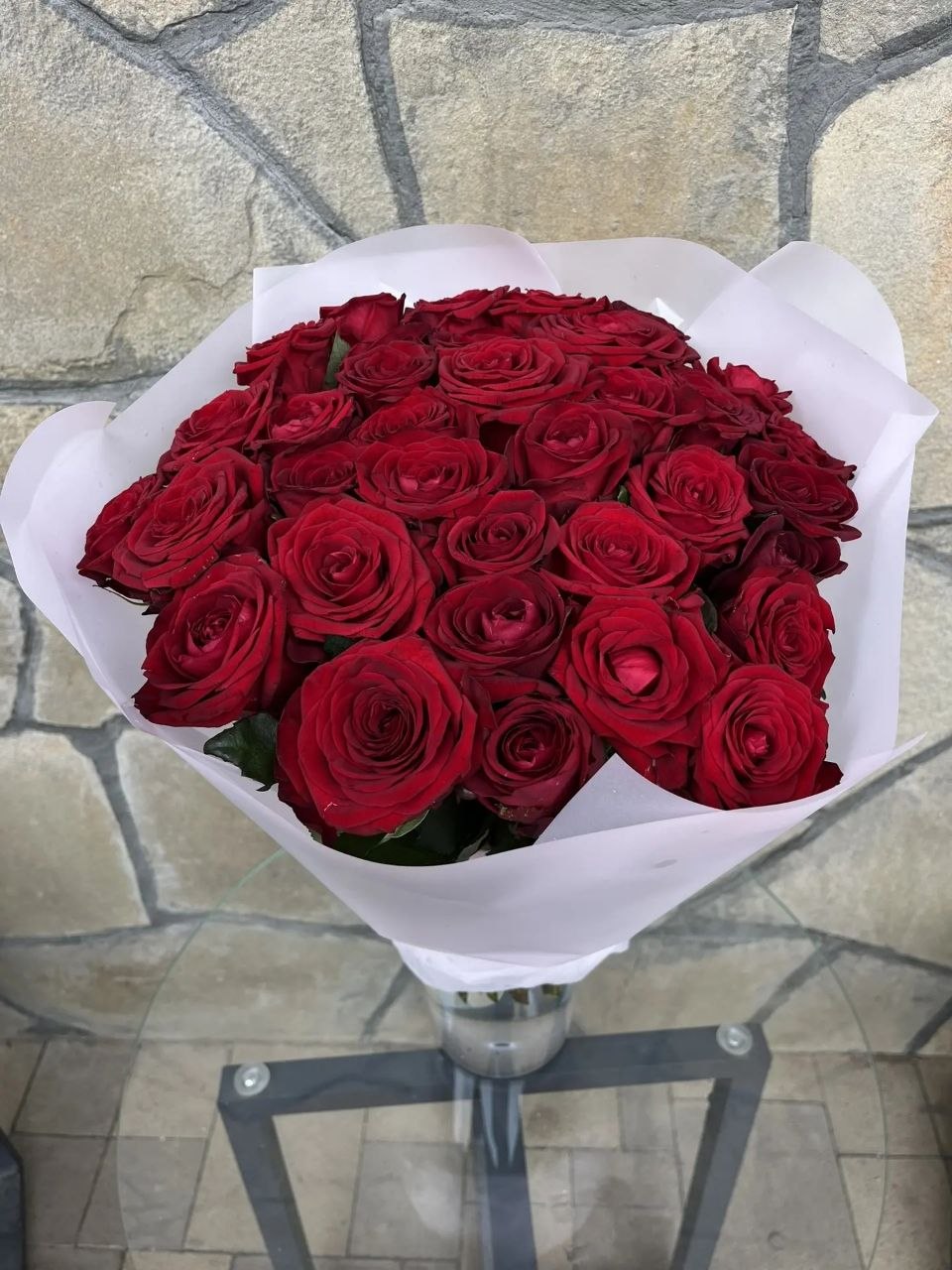 Букет из 35 красных роз 50см