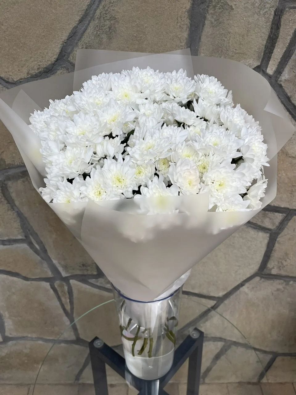 Букет из 9 белых хризантем