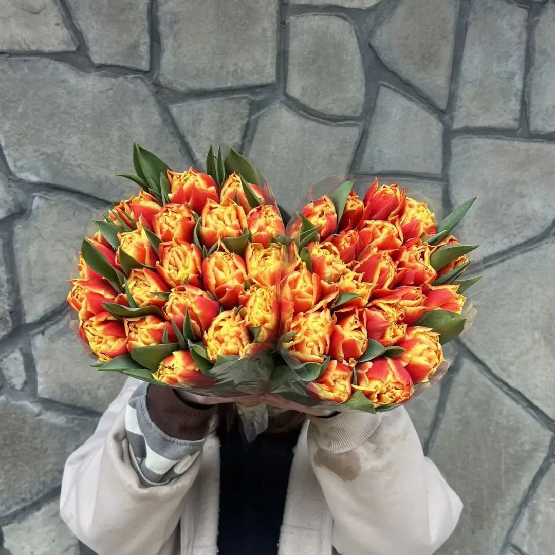 Оранжевые тюльпаны (от 11 штук)