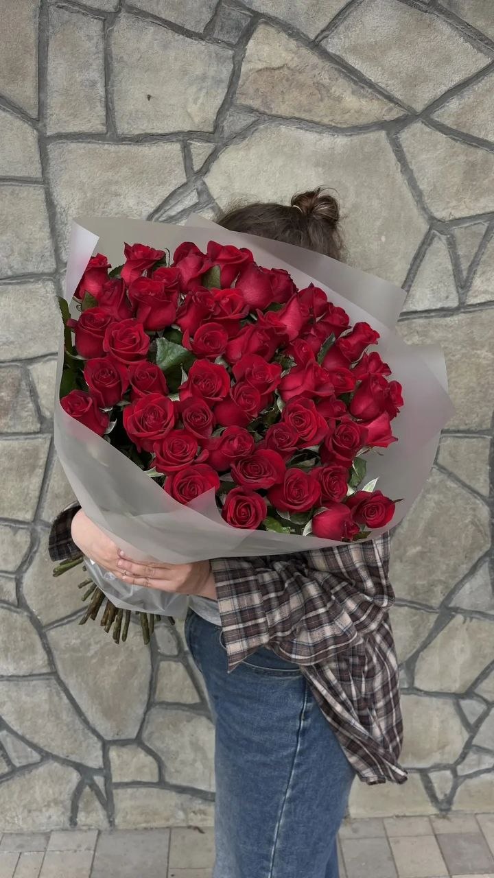 51 красная роза 60см