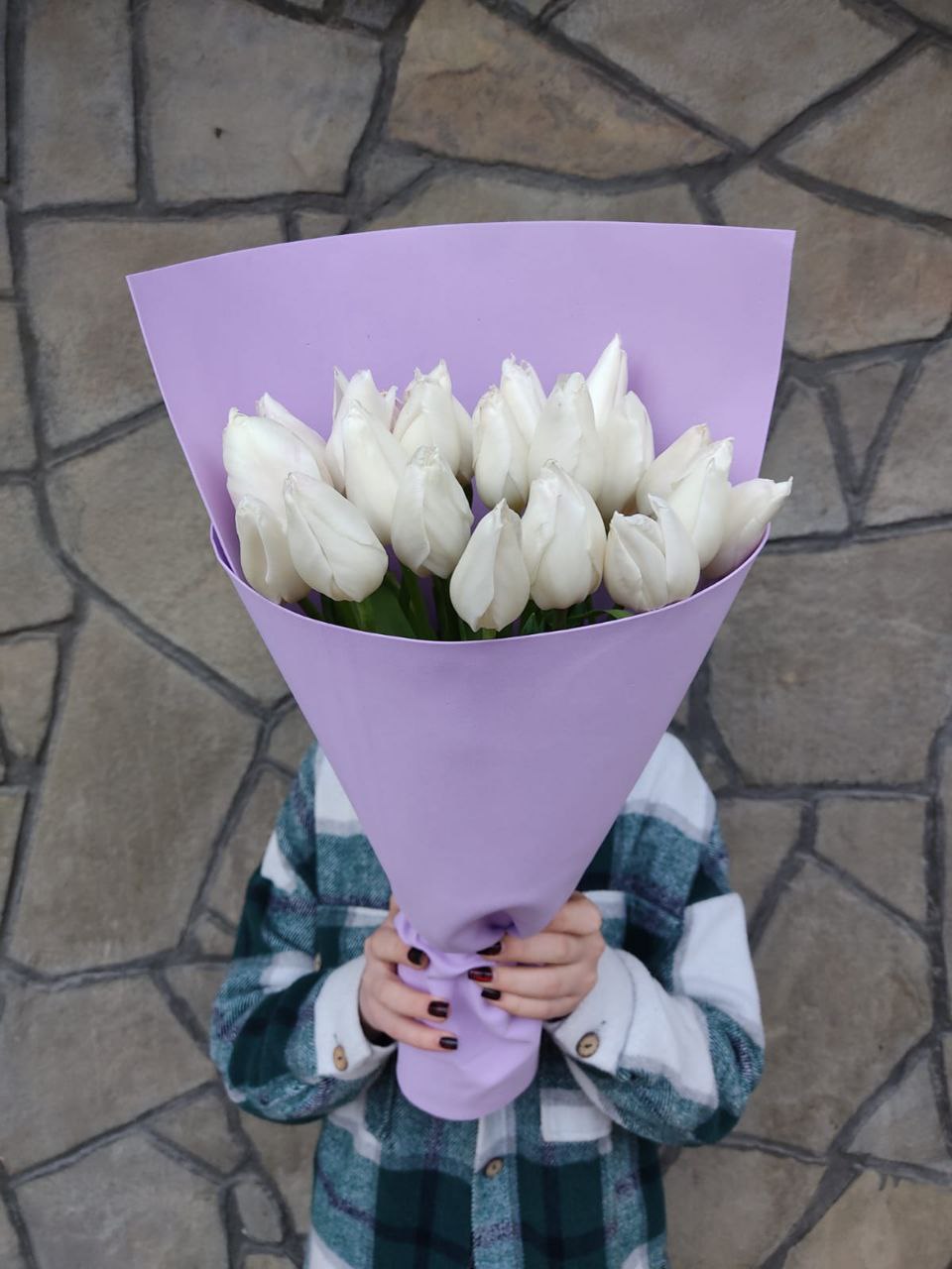 Букет из белых тюльпанов