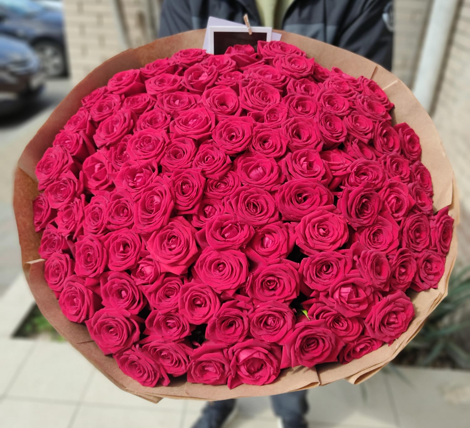 101 шт красная роза 60 см
